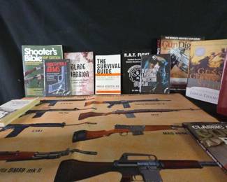 Books On And About Guns And Combat And Cold War Battle Rifles Wall Decor