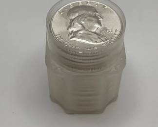 Stack Of 20 Ben Franklin Silver Half Dollars 1957D