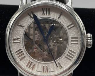 Stunning Montrichard Automatic Skeleton Watch With Leather Band