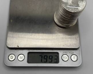  005 Stack Of 20 Ben Franklin Silver Half Dollars 1955P