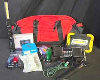 Red Canvas Bag Full Of Gadgets