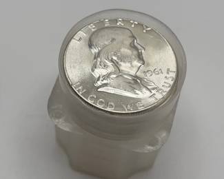 Stack Of 20 Ben Franklin Silver Half Dollars 1961P