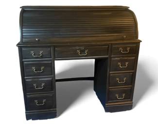 Vintage Roll Top Wooden Desk