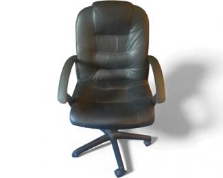 Black Leather Office Chair Swivel Adjustable