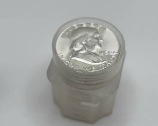 Stack Of 20 Ben Franklin Silver Half Dollars 1956P