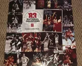 Signed NC State 1983 National Champions 25th Anniversary Poster