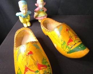 Traditional Dutch Wooden Shoes Dutch Ceramic Figurines 