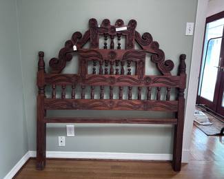 Walnut Habd Carved headboards - can be used for wall art - 2 Available