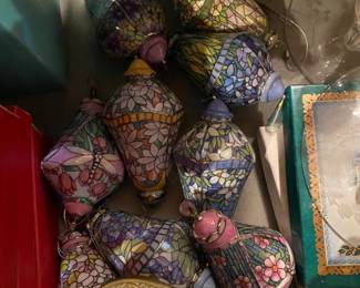 Tiffany style Christmas ornaments