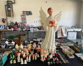 Here are the candles and they are in the garage and the choir angel boy he has a little damage on his neck