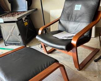 IKEA Poang chair and ottoman