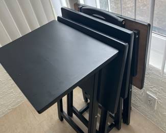 Set of 4 tv trays (black)