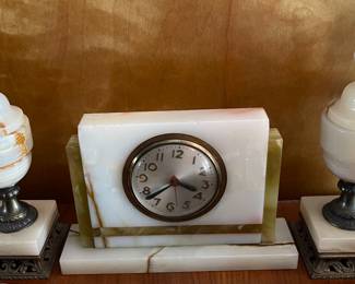 Deco Marble Clock Set