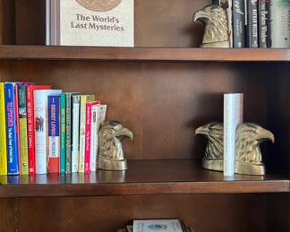 Brass Eagle Head Bookends x 2
