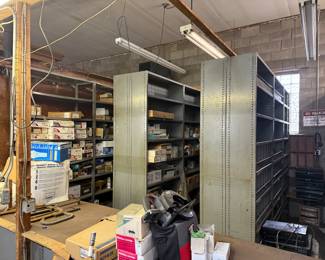 All these metal shelves will be availabe and they are loaded with ton of supplies, fittings, you name it