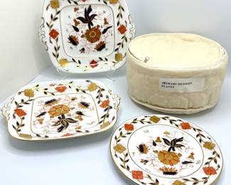 Vintage Crown Derby China Tea Set: 2 Platters & 14 Dessert Plates With Gold Accents
Lot #: 74