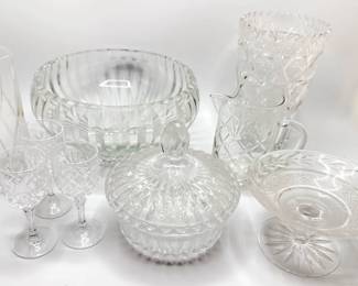 Vintage Cut Crystal Bowls, Vases, Candy Dishes, Glasses & Pitcher (9 Pieces)
Lot #: 135