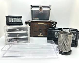 Office Storage & Organization Boxes Including Wooden Mail Sorter
Lot #: 195