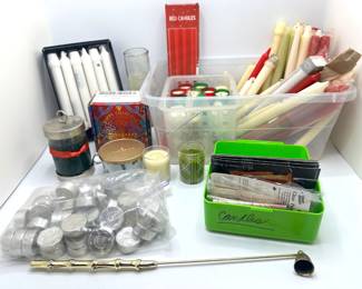 Over 80 New Candles, Tea Lights & Snuffer
Lot #: 161