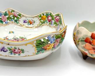 Vintage Dresden Germany Floral Reticulated Bowl & Small Floral Bowl From Bavaria, Austria
Lot #: 97