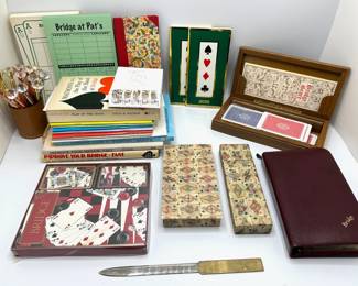Vintage Tiffany & Co Bridge Scoring Pad, Canasta Sets With Cards, More Bridge Pads, Pens & Bridge Books
Lot #: 184