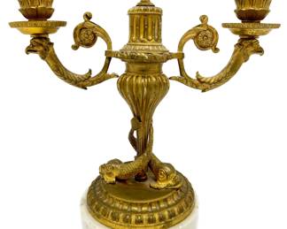 Antique Circa 1880 French Gold Bronze Candelabra On Marble Base
Lot #: 35