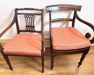 2 Antique Mahogany Accent Chairs With Matching Upholstery
Lot #: 78