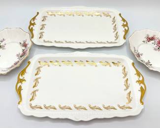 Vintage Royal Albert Bone China: 2 Rectangular Trays & 2 Lavendar Rose Bowls
Lot #: 94