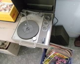 Very vintage record player with speakers!