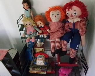 Vintage toys including Raggedy Anne!