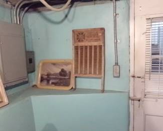 Antique washboard.