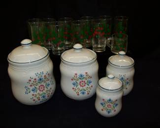Cannister Set    Holiday Glasses