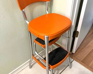 Orange retro style step stool