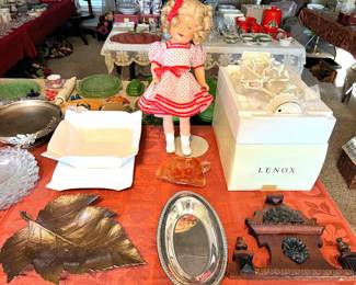 Antique 18" Shirley Temple doll, Lenox, and more