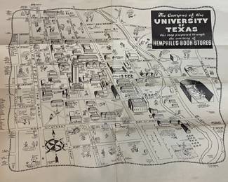 large vintage UT campus map
