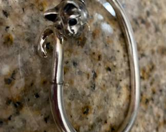 sterling cat bracelet w gemstone eyes