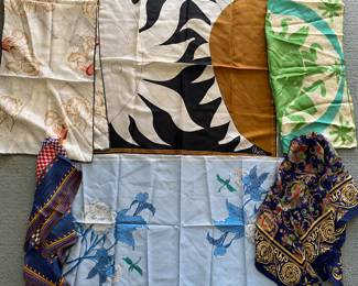 Silk scarves, vintage Vera etc