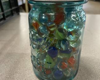 Jar of antique marbles