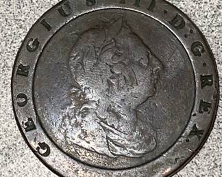 Rare English large copper two pence