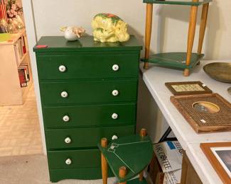 1940’s dresser and adorable baseball side tables