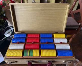 Vintage Abercrombie & Fitch poker chip set