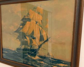 Vintage clipper ship art