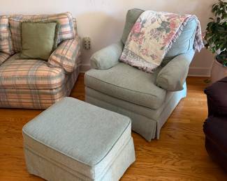 Ethan Allen sitting chair and ottoman