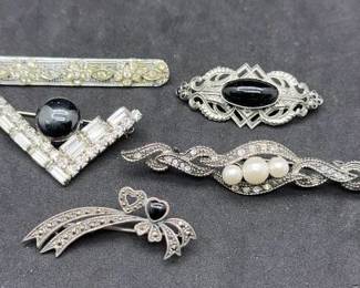 Silver Tone Brooches 