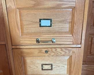 Oak Cabinet with Brass Hardware