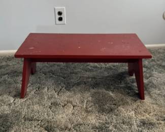 Child's Red Wooden Step Stool or Bench