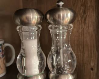 Glass and Stainless Steel Salt and Pepper Grinders