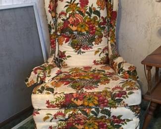 Vintage Floral Upholstered Armchair
