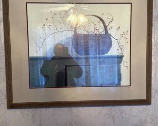 Primitive Country Style Basket and Berries Wall Art