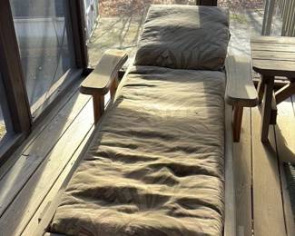 Outdoor Wooden Loveseat with Cushions